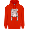 American Bully Striking a Pose Dog Mens 80% Cotton Hoodie Bright Red