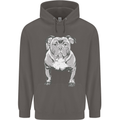 American Bully Striking a Pose Dog Mens 80% Cotton Hoodie Charcoal