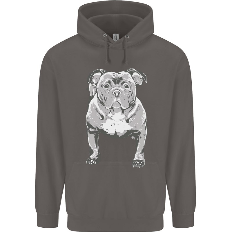 American Bully Striking a Pose Dog Mens 80% Cotton Hoodie Charcoal