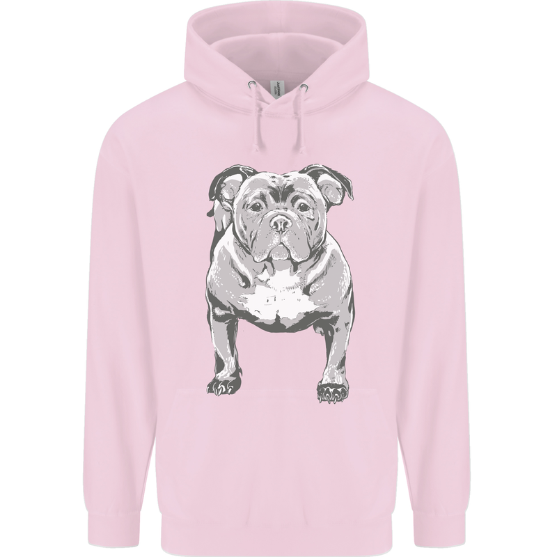 American Bully Striking a Pose Dog Mens 80% Cotton Hoodie Light Pink