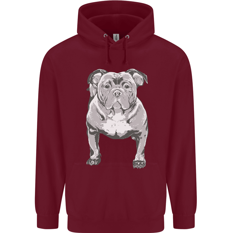 American Bully Striking a Pose Dog Mens 80% Cotton Hoodie Maroon