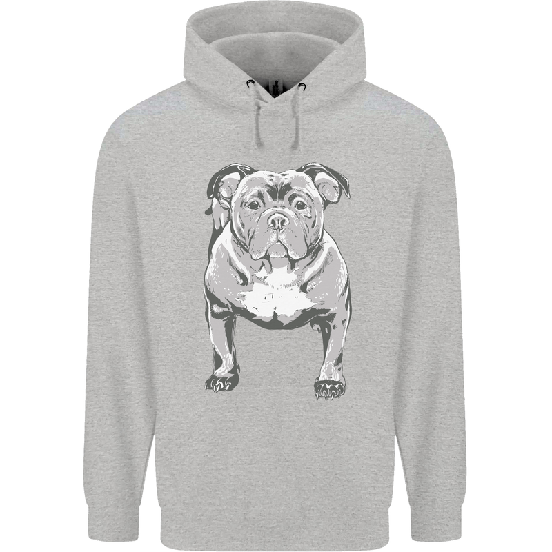 American Bully Striking a Pose Dog Mens 80% Cotton Hoodie Sports Grey