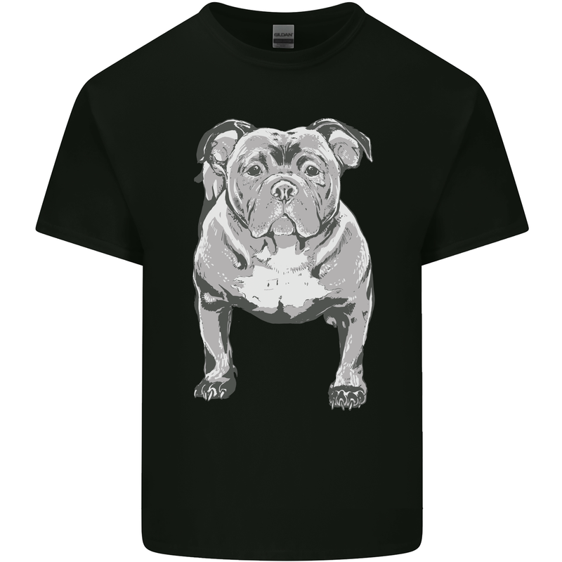 American Bully Striking a Pose Dog Mens Cotton T-Shirt Tee Top Black