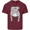American Bully Striking a Pose Dog Mens Cotton T-Shirt Tee Top Maroon