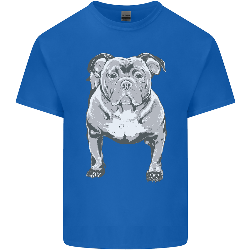 American Bully Striking a Pose Dog Mens Cotton T-Shirt Tee Top Royal Blue
