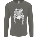American Bully Striking a Pose Dog Mens Long Sleeve T-Shirt Charcoal