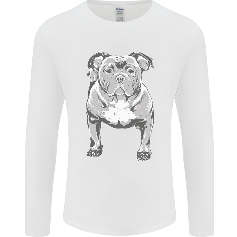 American Bully Striking a Pose Dog Mens Long Sleeve T-Shirt White