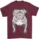 American Bully Striking a Pose Dog Mens T-Shirt 100% Cotton Maroon