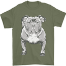 American Bully Striking a Pose Dog Mens T-Shirt 100% Cotton Military Green