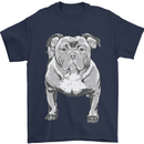American Bully Striking a Pose Dog Mens T-Shirt 100% Cotton Navy Blue