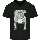American Bully Striking a Pose Dog Mens V-Neck Cotton T-Shirt Black
