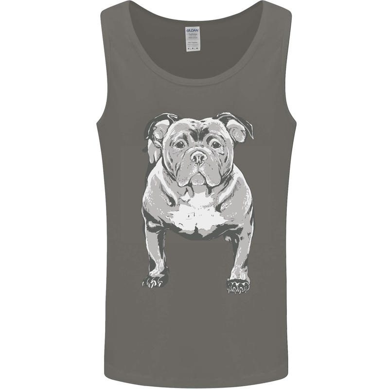 American Bully Striking a Pose Dog Mens Vest Tank Top Charcoal