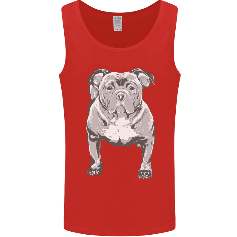 American Bully Striking a Pose Dog Mens Vest Tank Top Red