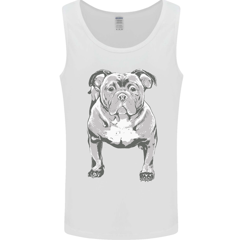 American Bully Striking a Pose Dog Mens Vest Tank Top White