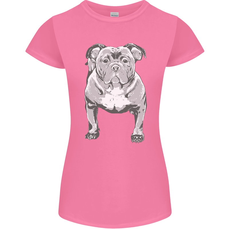 American Bully Striking a Pose Dog Womens Petite Cut T-Shirt Azalea