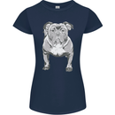 American Bully Striking a Pose Dog Womens Petite Cut T-Shirt Navy Blue