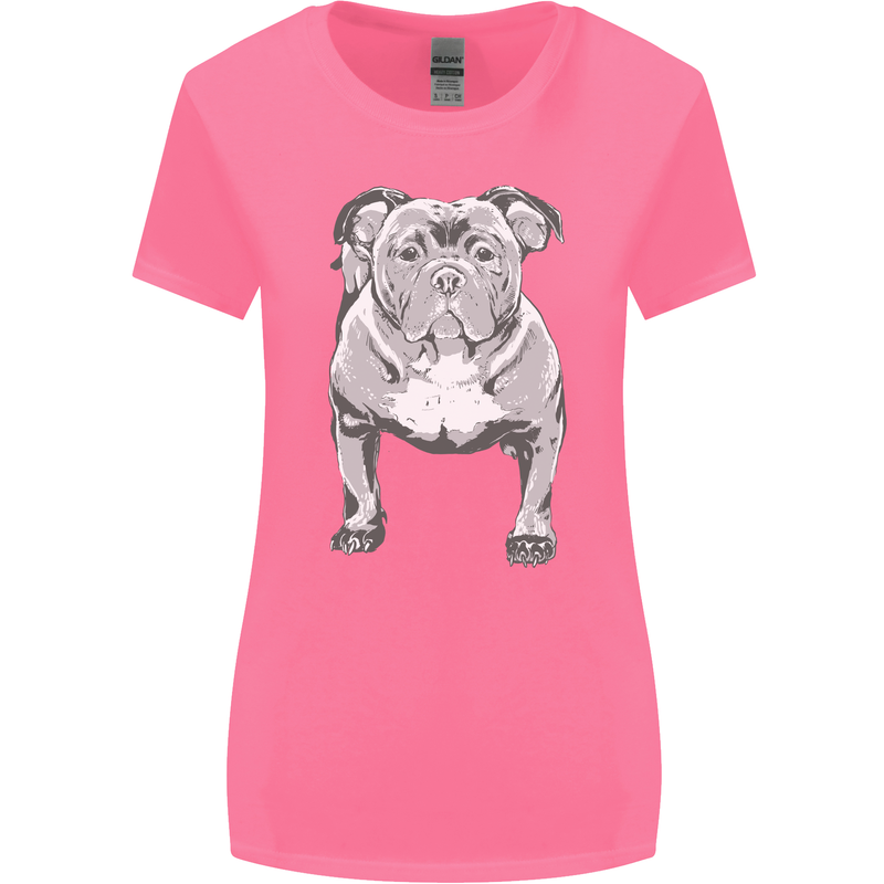 American Bully Striking a Pose Dog Womens Wider Cut T-Shirt Azalea