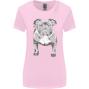 American Bully Striking a Pose Dog Womens Wider Cut T-Shirt Light Pink