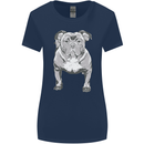 American Bully Striking a Pose Dog Womens Wider Cut T-Shirt Navy Blue