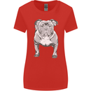 American Bully Striking a Pose Dog Womens Wider Cut T-Shirt Red