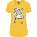 American Bully Striking a Pose Dog Womens Wider Cut T-Shirt Yellow