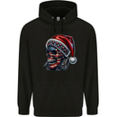 American Christmas Skull Xmas USA Flag Biker Childrens Kids Hoodie Black