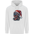 American Christmas Skull Xmas USA Flag Biker Childrens Kids Hoodie White