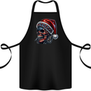 American Christmas Skull Xmas USA Flag Biker Cotton Apron 100% Organic Black