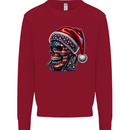 American Christmas Skull Xmas USA Flag Biker Kids Sweatshirt Jumper Red