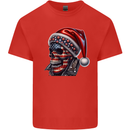 American Christmas Skull Xmas USA Flag Biker Kids T-Shirt Childrens Red
