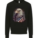 American Eagle With USA Flag July 4th Kids Sweatshirt Jumper Black