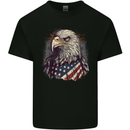 American Eagle With USA Flag July 4th Kids T-Shirt Childrens Black