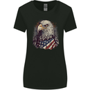 American Eagle With USA Flag July 4th Womens Wider Cut T-Shirt Black