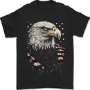 American Eagle With USA Flag Mens T-Shirt 100% Cotton Black