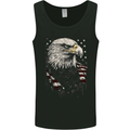 American Eagle With USA Flag Mens Vest Tank Top Black