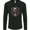 American Eagle With USA Flag Shield Mens Long Sleeve T-Shirt Black