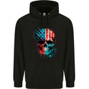 American Flag Skull USA Biker Motorcycle Veteran Childrens Kids Hoodie Black