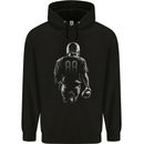 American Football Player Mens 80% Cotton Hoodie Black