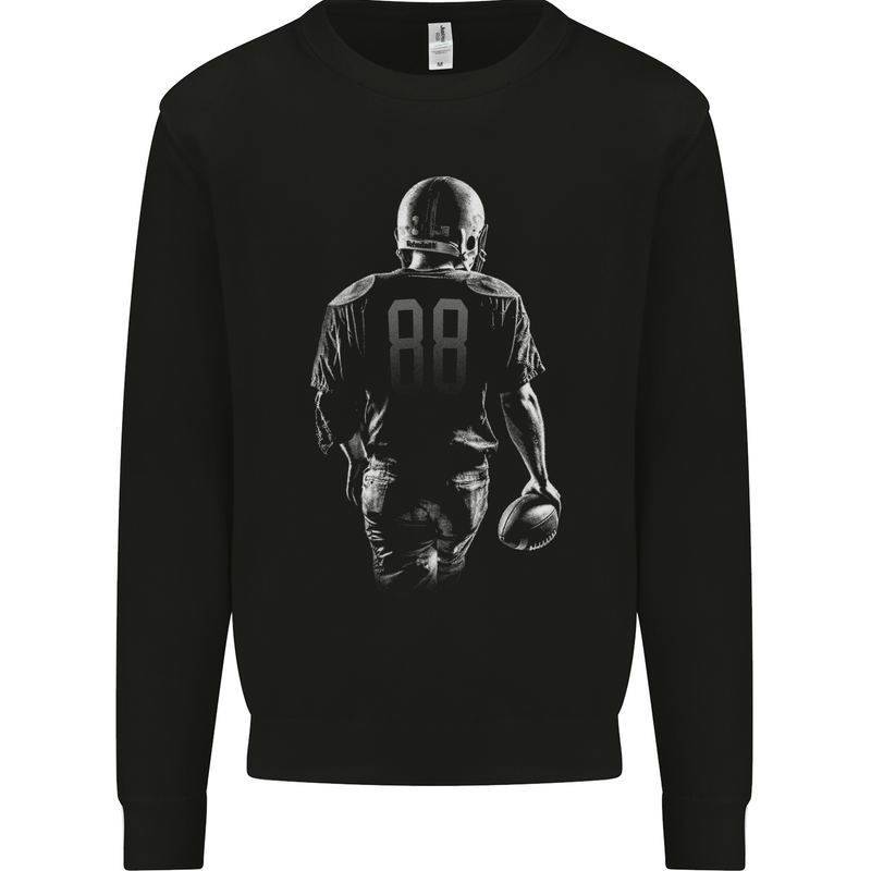 American Football Player Mens Sweatshirt Jumper Black