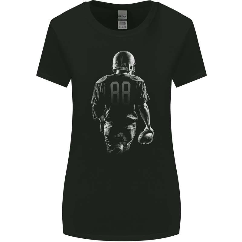 American Football Player Womens Wider Cut T-Shirt Black