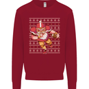 American Football Santa Christmas Xmas Kids Sweatshirt Jumper Red
