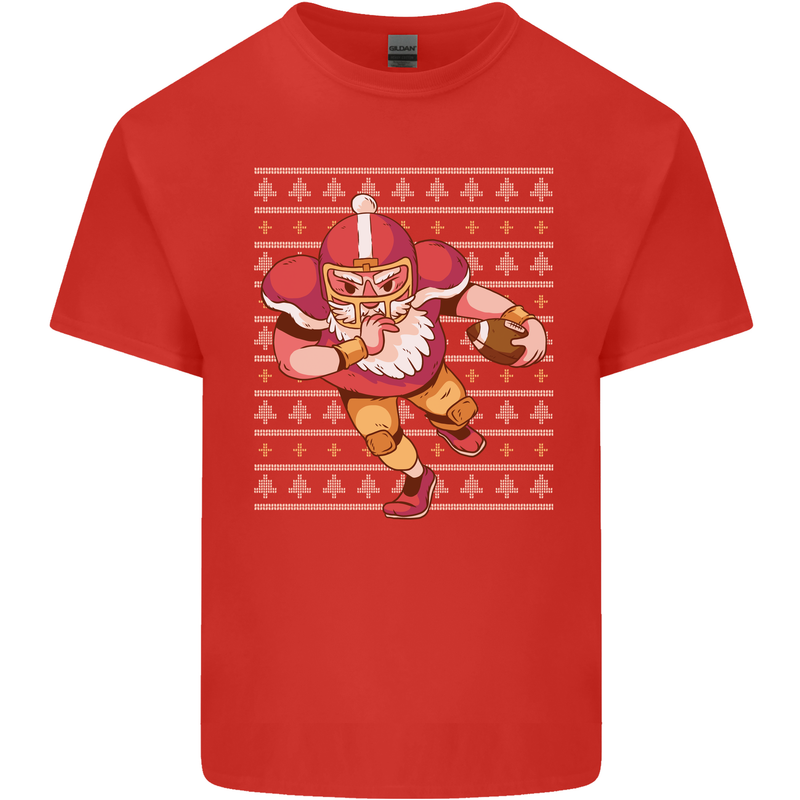 American Football Santa Christmas Xmas Kids T-Shirt Childrens Red