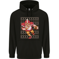 American Football Santa Christmas Xmas Mens 80% Cotton Hoodie Black
