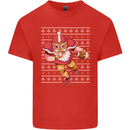 American Football Santa Christmas Xmas Mens Cotton T-Shirt Tee Top Red
