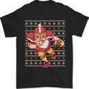 American Football Santa Christmas Xmas Mens T-Shirt 100% Cotton Black