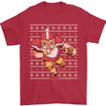 American Football Santa Christmas Xmas Mens T-Shirt 100% Cotton Red