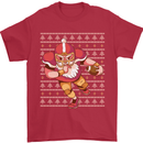 American Football Santa Christmas Xmas Mens T-Shirt 100% Cotton Red