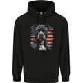 American Pitbul With USA Flag America Dog Childrens Kids Hoodie Black