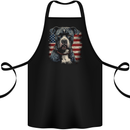 American Pitbul With USA Flag America Dog Cotton Apron 100% Organic Black