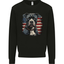 American Pitbul With USA Flag America Dog Mens Sweatshirt Jumper Black
